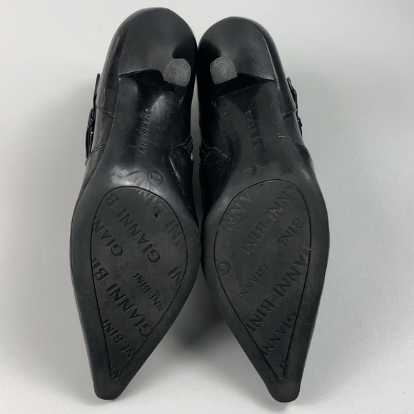 Gianni Bini Black Pointed Toe Ankle Booties Size 6M - Picture 11 of 13